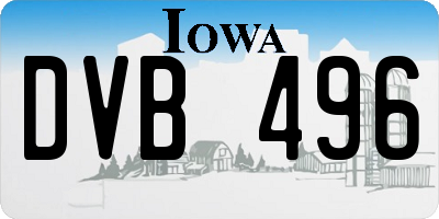 IA license plate DVB496