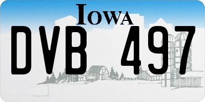 IA license plate DVB497