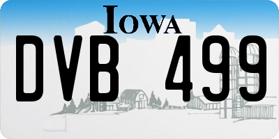 IA license plate DVB499