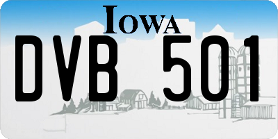 IA license plate DVB501
