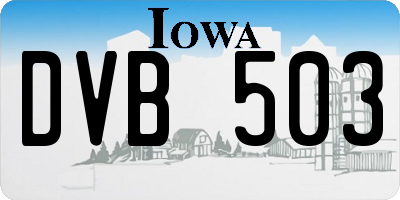 IA license plate DVB503