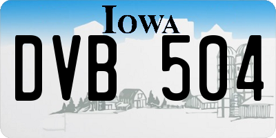 IA license plate DVB504