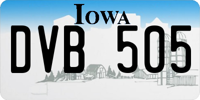 IA license plate DVB505