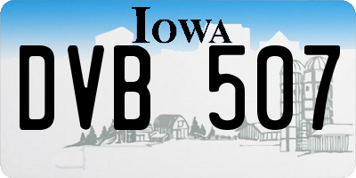 IA license plate DVB507