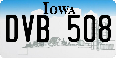 IA license plate DVB508