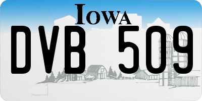 IA license plate DVB509