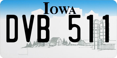 IA license plate DVB511