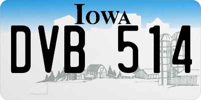 IA license plate DVB514