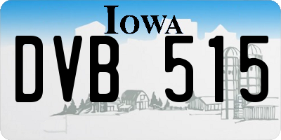 IA license plate DVB515