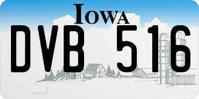 IA license plate DVB516