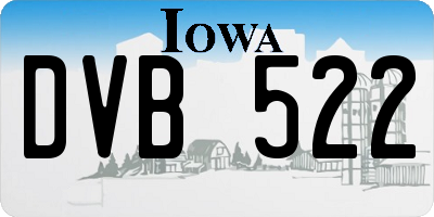 IA license plate DVB522