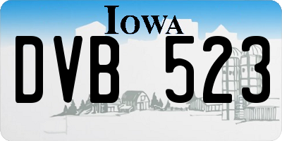 IA license plate DVB523