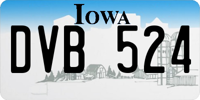 IA license plate DVB524