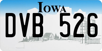 IA license plate DVB526