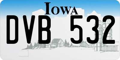 IA license plate DVB532