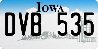 IA license plate DVB535