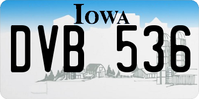 IA license plate DVB536