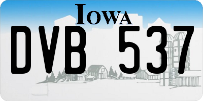 IA license plate DVB537