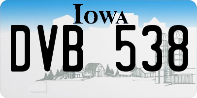 IA license plate DVB538