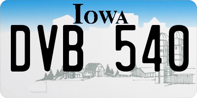 IA license plate DVB540