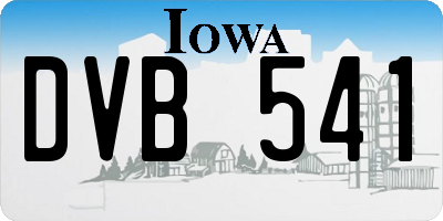 IA license plate DVB541