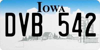 IA license plate DVB542
