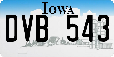 IA license plate DVB543