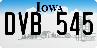 IA license plate DVB545