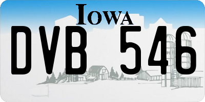 IA license plate DVB546
