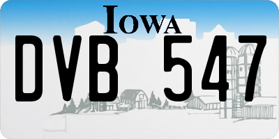 IA license plate DVB547
