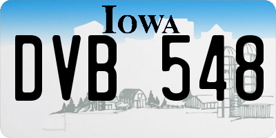IA license plate DVB548