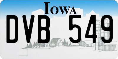 IA license plate DVB549