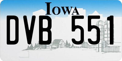IA license plate DVB551