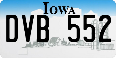 IA license plate DVB552