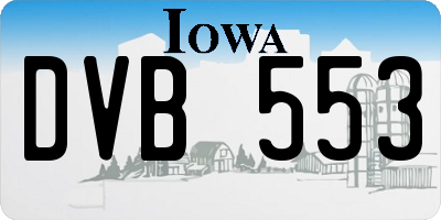 IA license plate DVB553