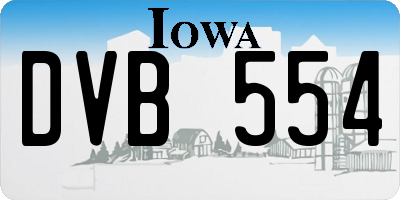 IA license plate DVB554