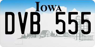 IA license plate DVB555