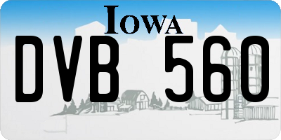 IA license plate DVB560