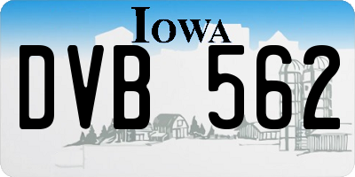 IA license plate DVB562
