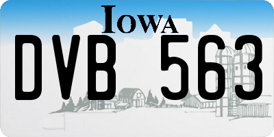 IA license plate DVB563