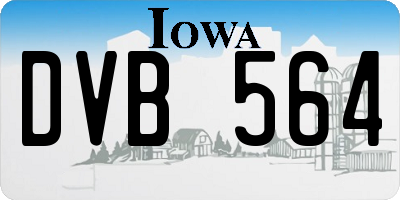 IA license plate DVB564