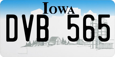 IA license plate DVB565