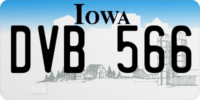 IA license plate DVB566