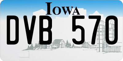 IA license plate DVB570