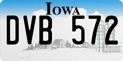 IA license plate DVB572