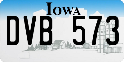 IA license plate DVB573