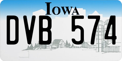 IA license plate DVB574