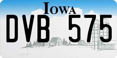 IA license plate DVB575