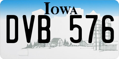 IA license plate DVB576