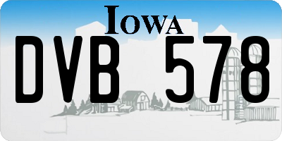 IA license plate DVB578